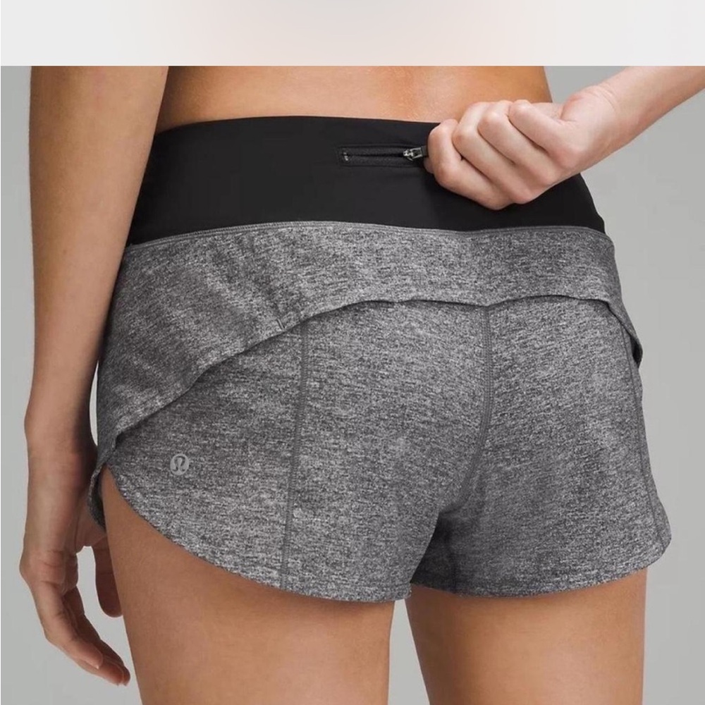 lululemon athletica Women's Black and Gray Athletic Shorts